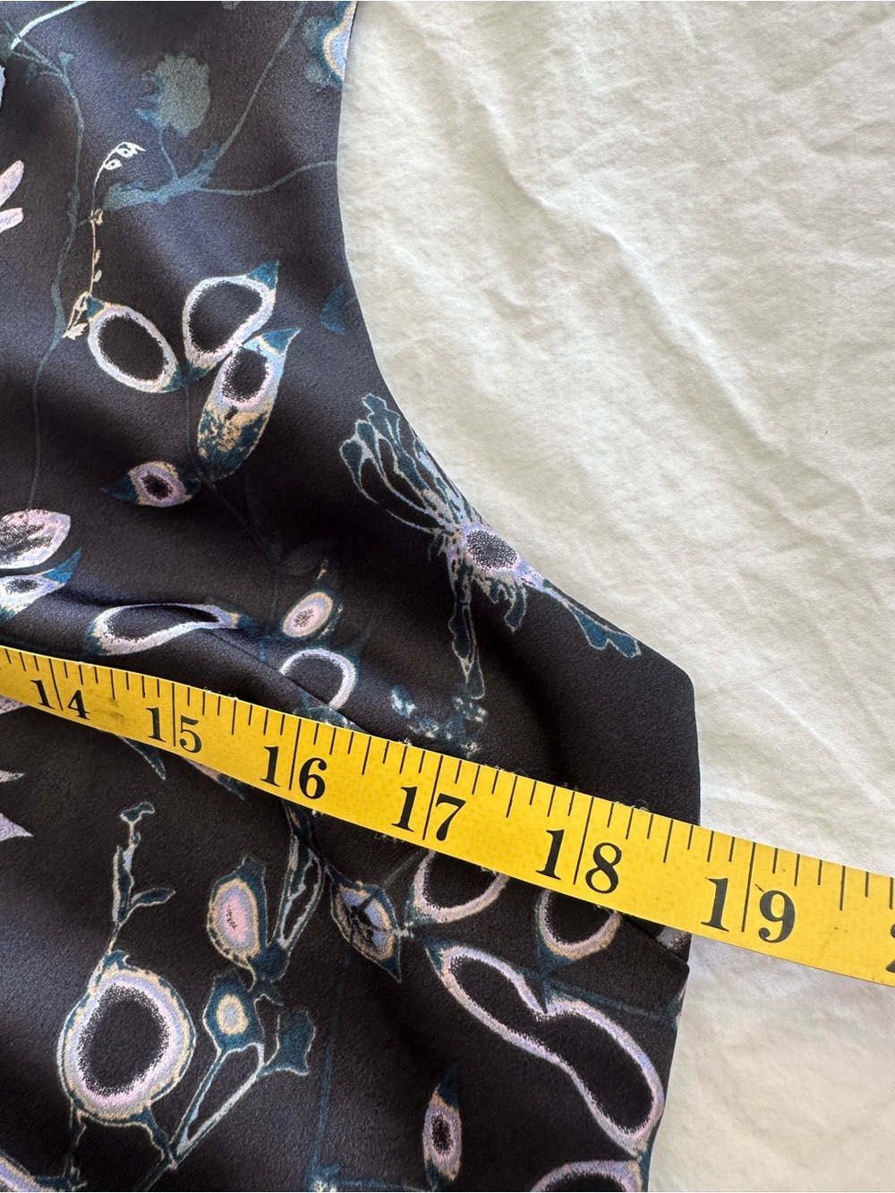 Nordstrom top with lavender print on black size medium - Picture 5 of 15